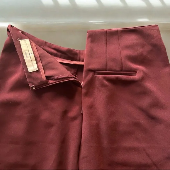 Wide-Leg Pants Elegant Burgundy - Picture 4 of 6